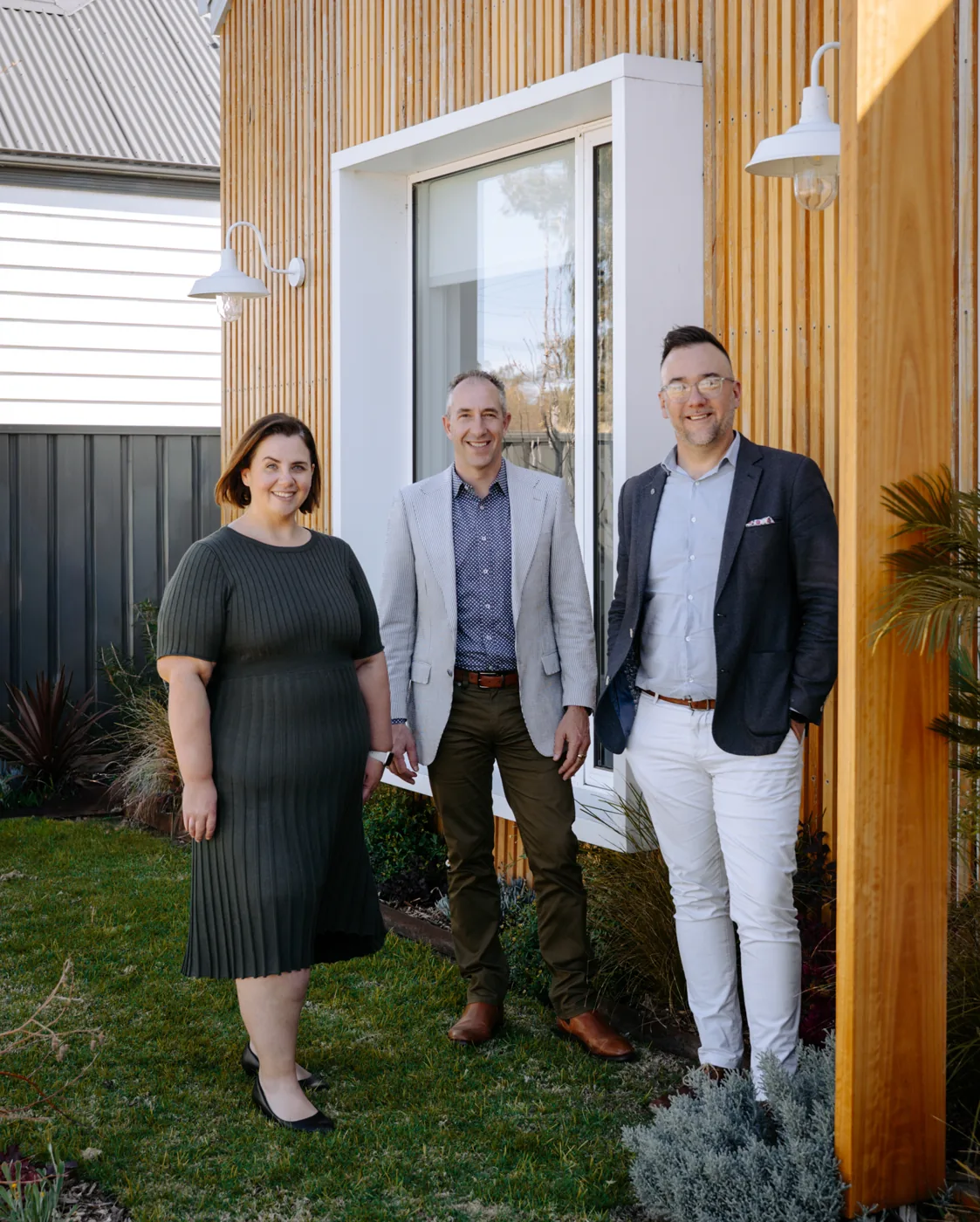 PH Property directors Catherine Beecroft, Brad Hinton and Tim Rooke outside the office in Bendigo